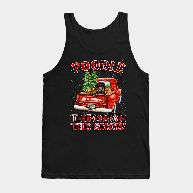 Christmas Poodle Through The Snow Dog Santa Truck Tree Tank Top by intelus